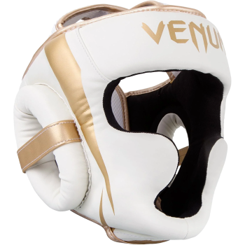 Боксерский шлем Venum Elite White/Gold
