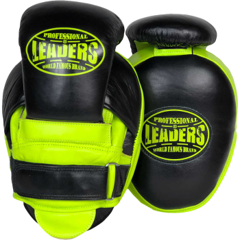 Тренерские лапы Leaders Dual BK/GN с накладной перчаткой