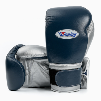 Боксерские перчатки Winning 14 Oz тёмно-синий/серебристый