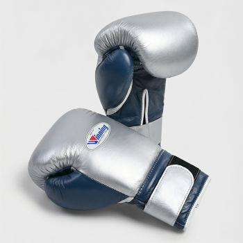 Боксерские перчатки Winning 14 Oz серебристый/тёмно-синий