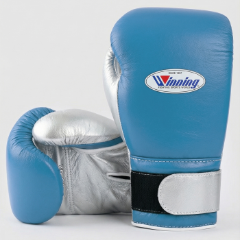 Боксерские перчатки Winning COMS600B 14 Oz небесный синий/серебряный