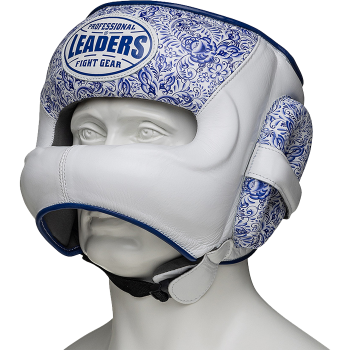 Бамперный боксёрский шлем Leaders Гжель