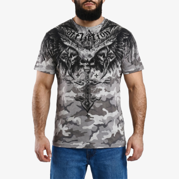 Футболка Affliction Death Eyes серый камуфляж