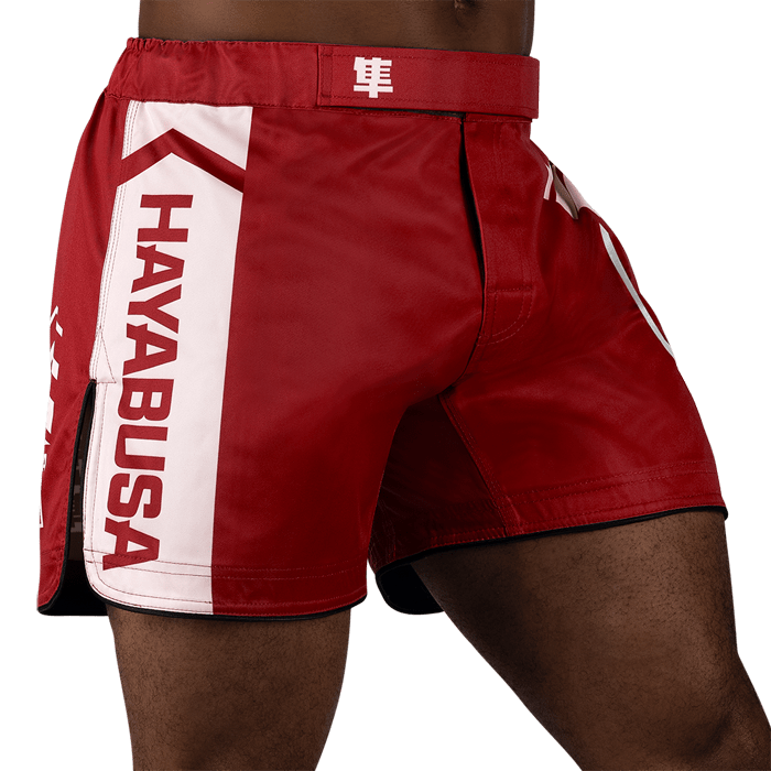 Шорты Hayabusa Icon Mid-Length Red/White hayshorts0153 купить винтернет-магазине Fightwear