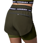Женские шорты Hayabusa Mid Rise Layered Shorts Olive