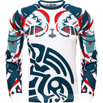 Тренировочный лонгслив Hardcore Training Nordic Pattern Blue/White