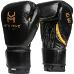 Боксерские перчатки на шнурках Hit N Move All Day Plus Black/Gold 24 Oz