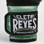 Боксёрские перчатки Cleto Reyes E600 зелёный металлик/чёрный